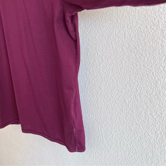 M.Singer Mens Long Sleeve Cotton Burgundy Tee - Picture 4 of 11